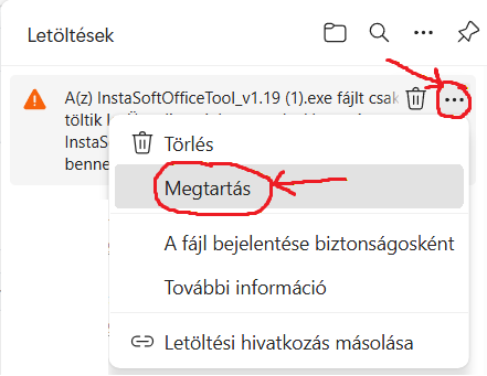 Letöltés megtartása